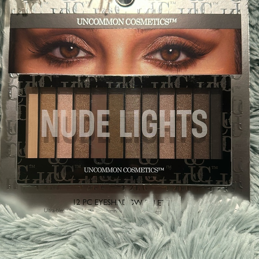 Uncommon Cosmetics 12 Piece Nude Lights Eyeshadow Palatte in case.